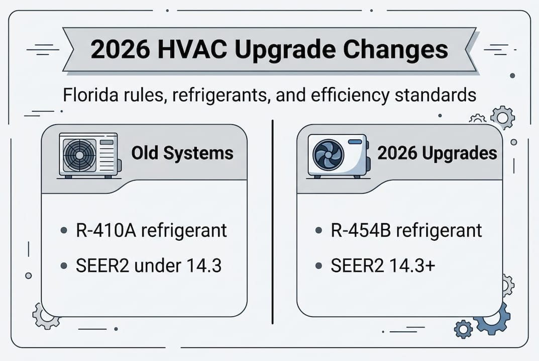Infographic with old vs new HVAC standards comparison
