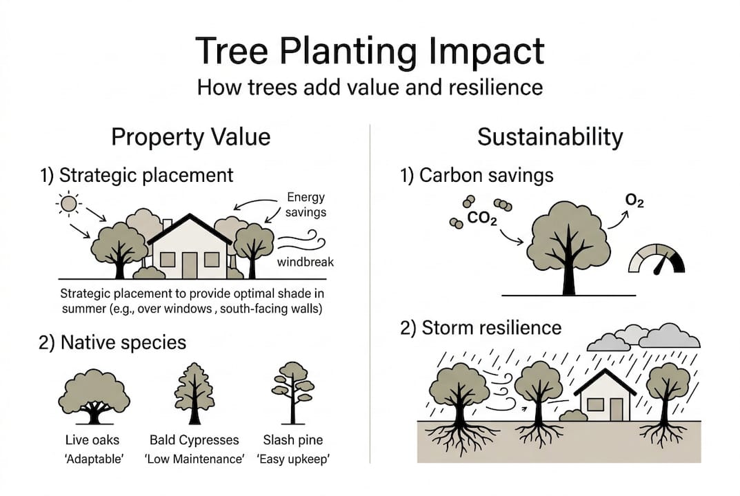 Infographic showing tree value and sustainability