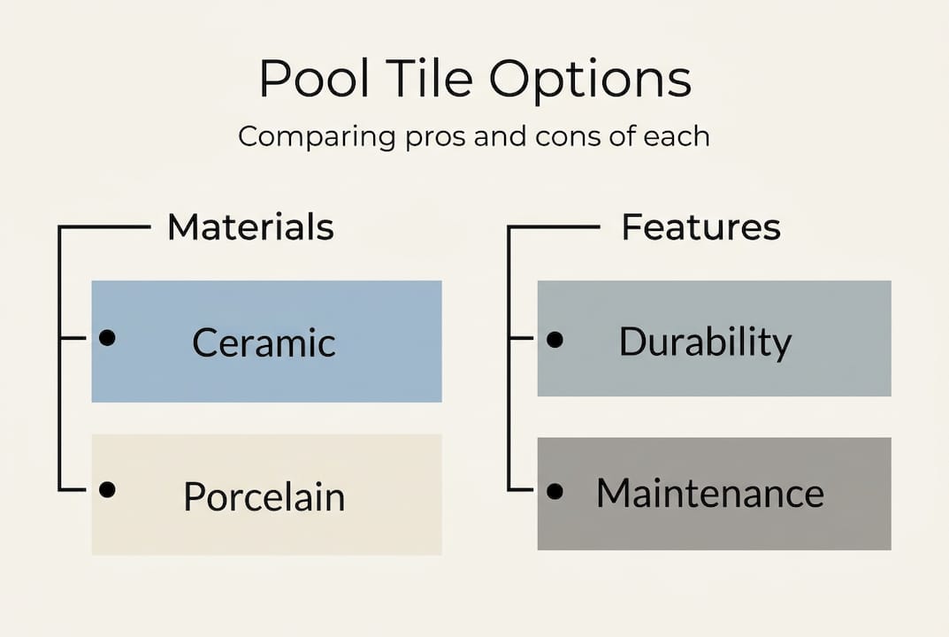 Infographic comparing pool tile materials