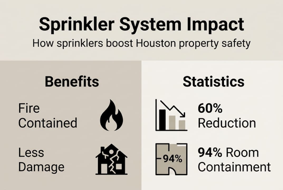 Infographic with sprinkler system safety data