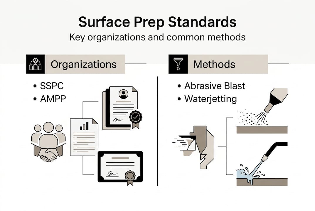 Infographic overview of surface preparation standards