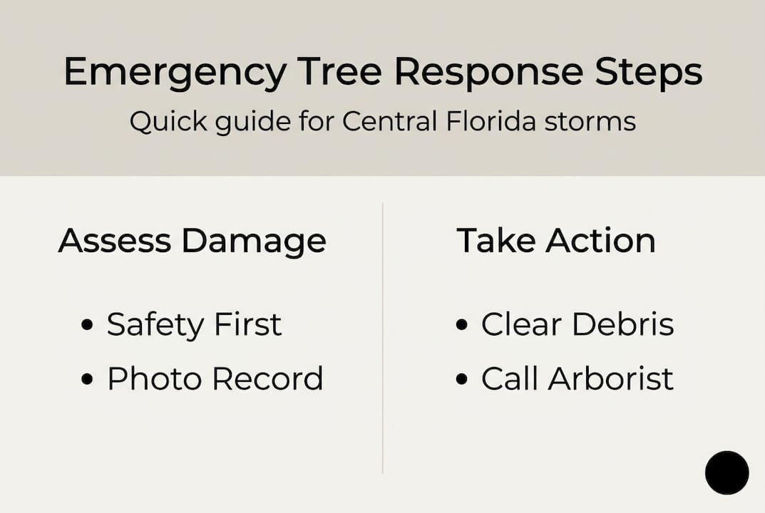 Infographic showing emergency tree response steps