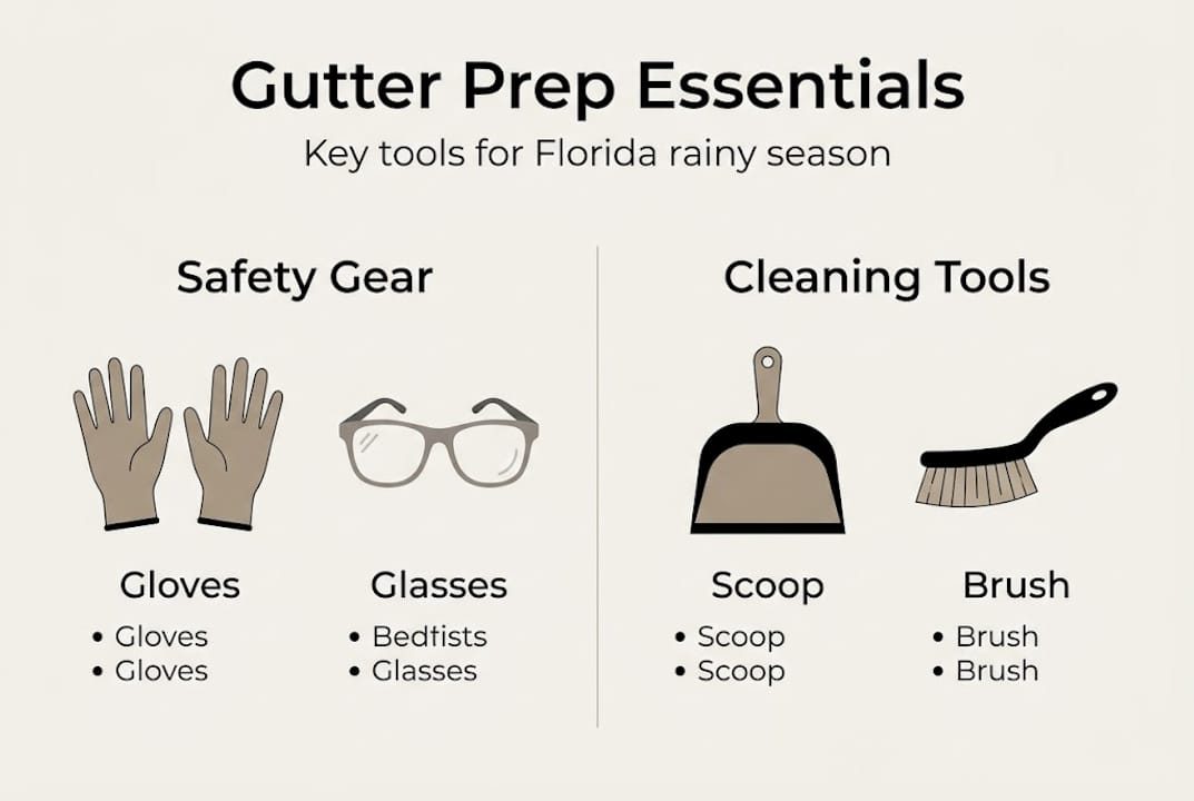 Infographic of essential gutter prep tools