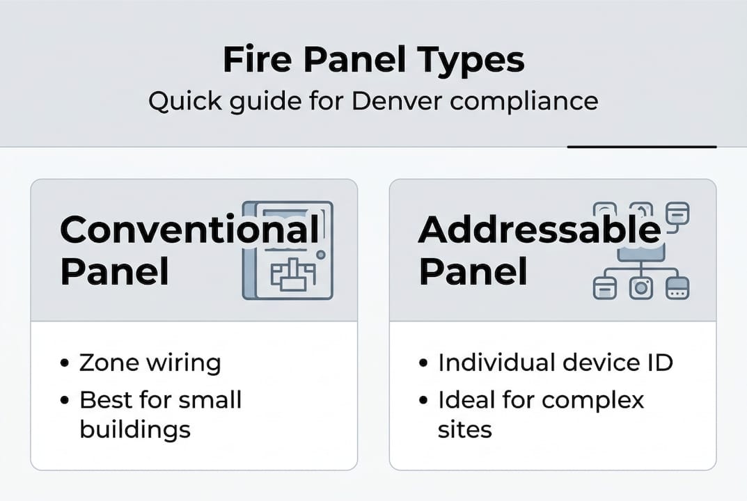 Infographic comparing fire panel types
