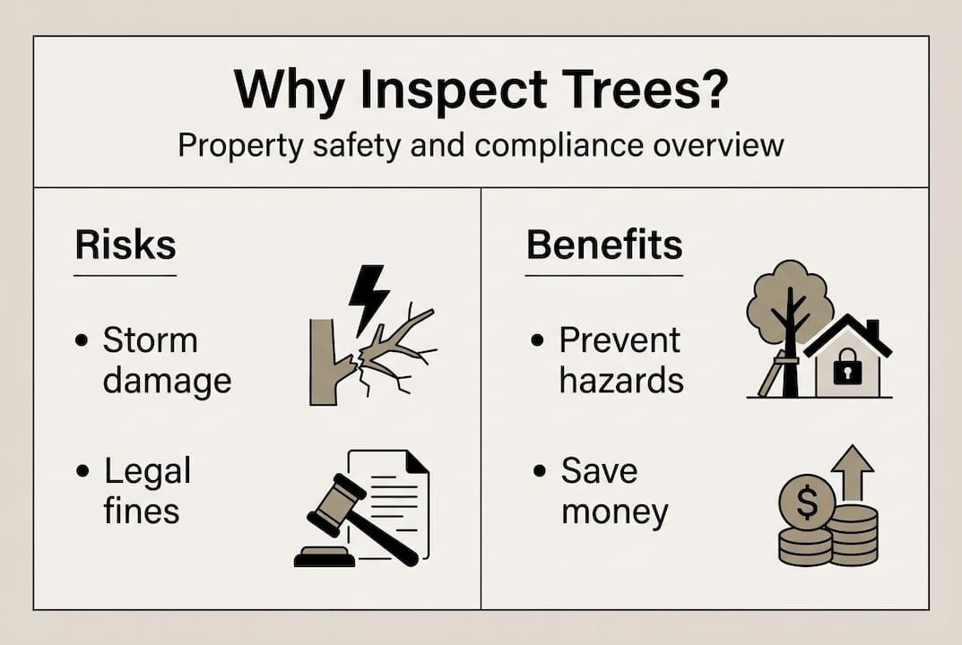 Infographic about tree inspection risks and benefits