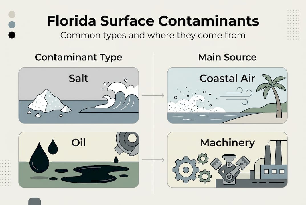 Infographic types and sources of contaminants