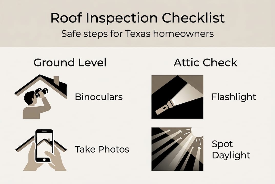 Infographic showing safe roof inspection checklist