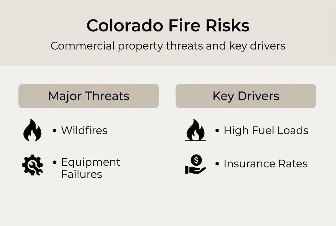 Infographic about Colorado fire risks and drivers