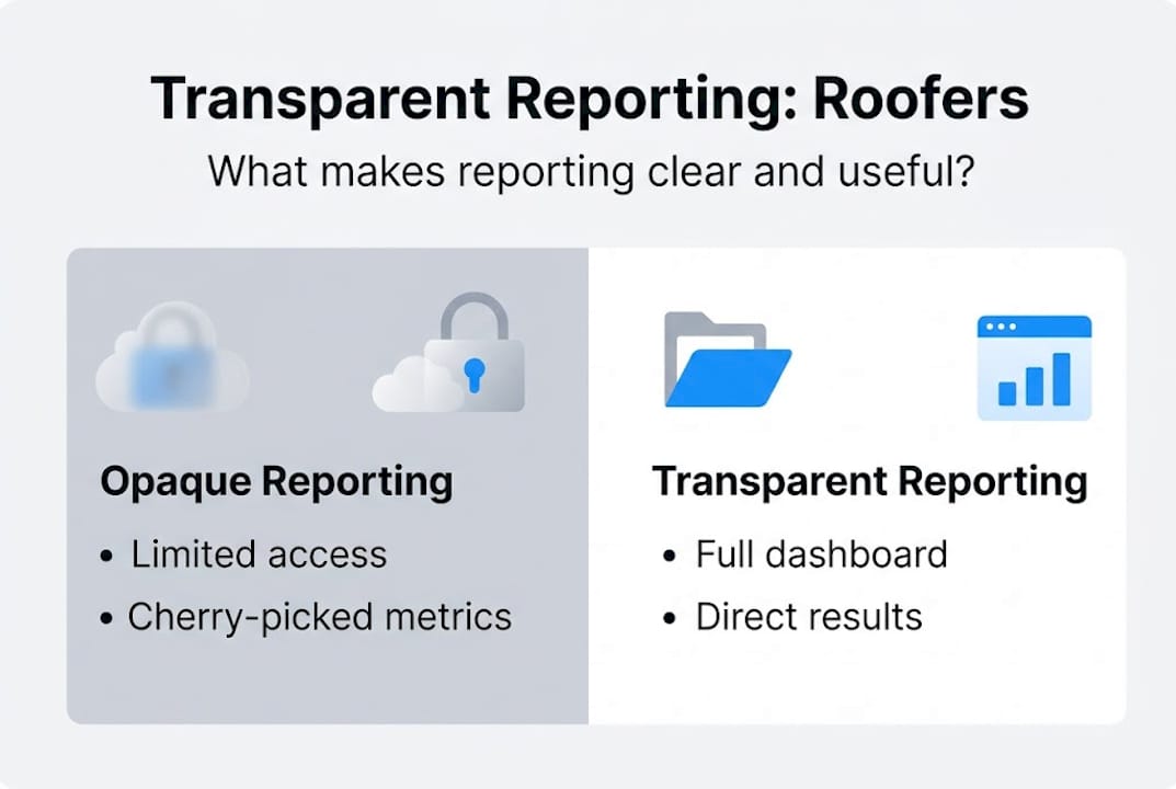 Infographic comparing opaque and transparent reporting