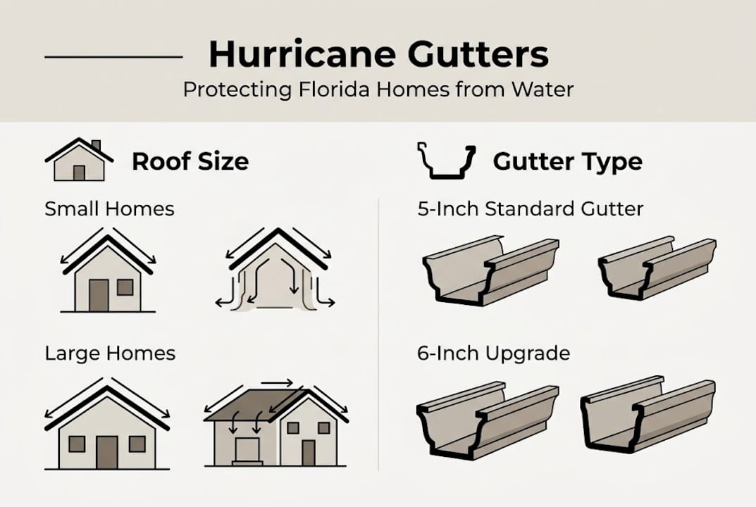 Infographic hurricane gutter water capacity