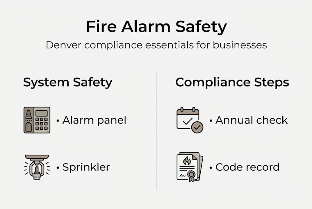 Infographic of Denver fire safety compliance steps