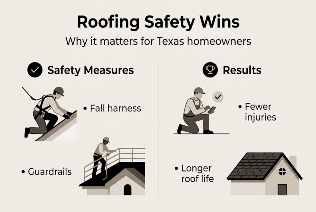 Infographic on benefits of roofing safety practices