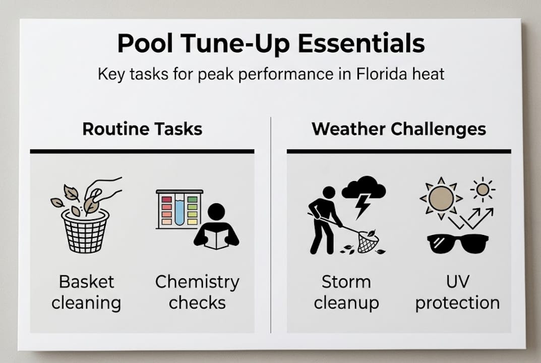 Infographic showing pool tune-up essentials