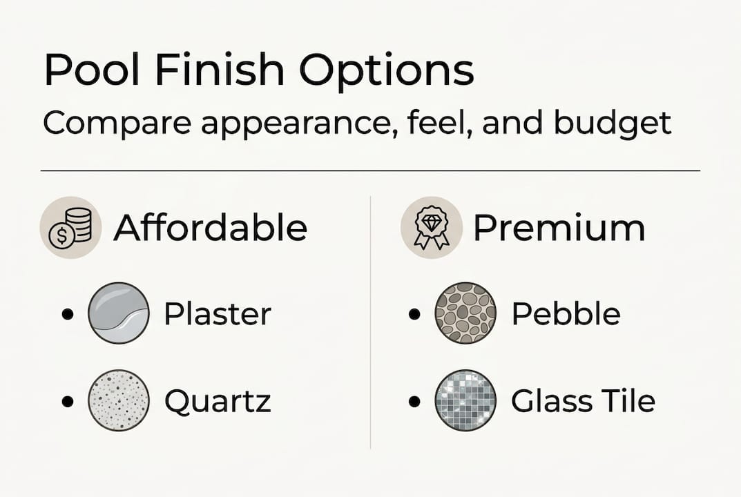 Infographic comparing pool finish options