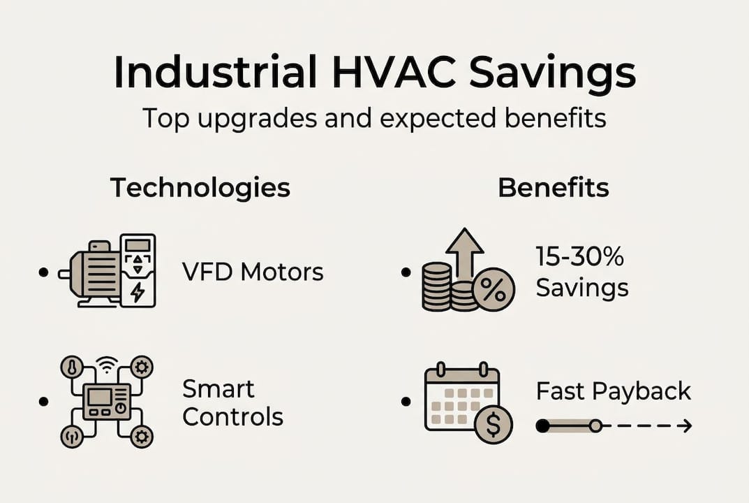 Infographic showing HVAC upgrade technologies and benefits