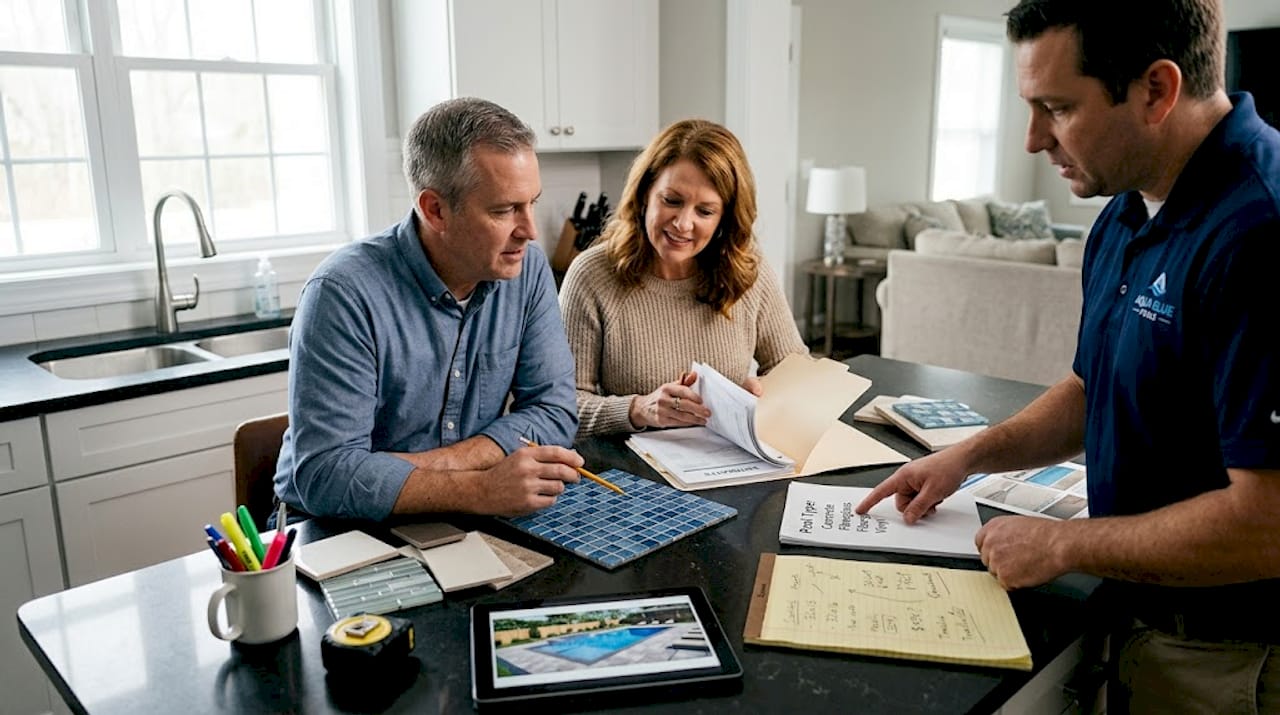 Homeowners compare pool material options