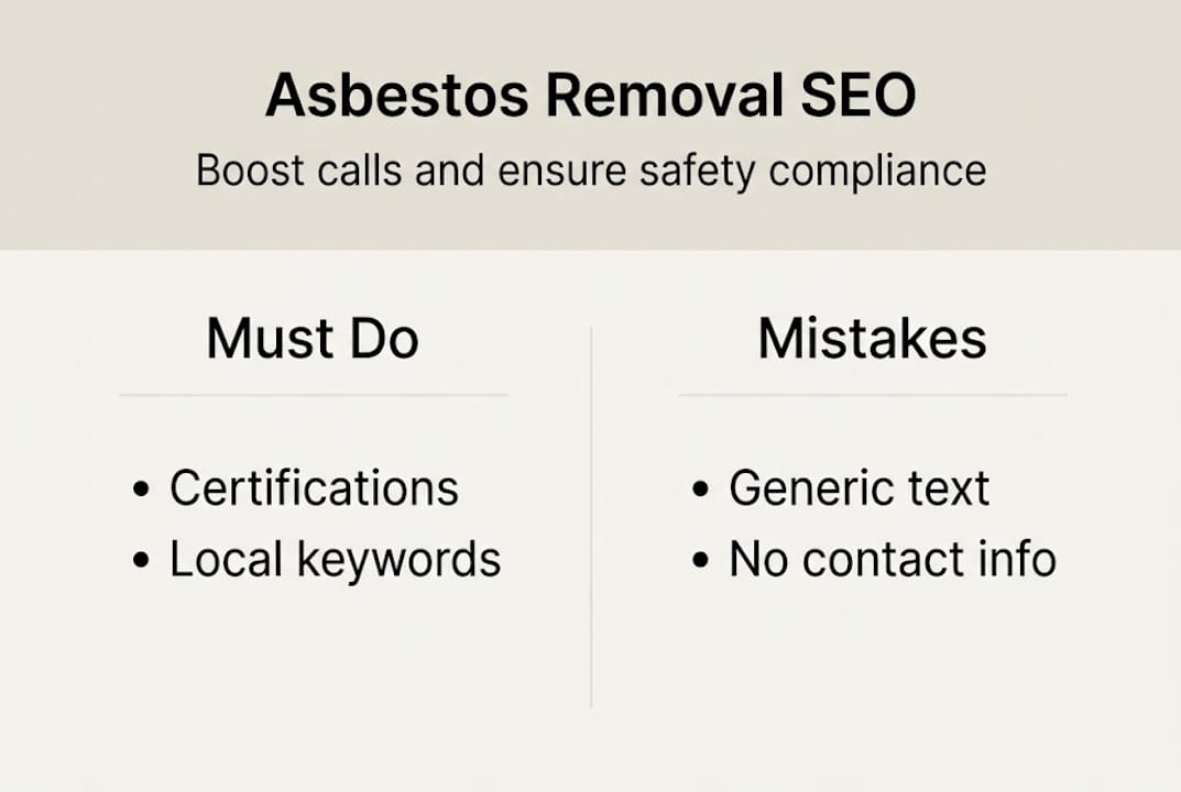Infographic showing top asbestos SEO tactics