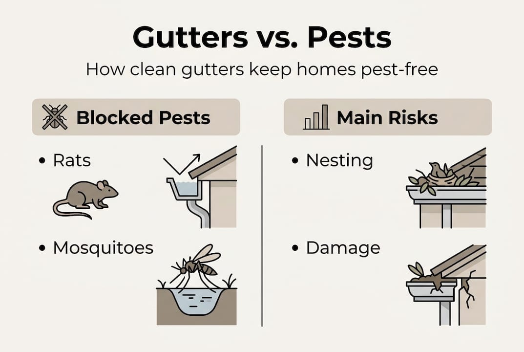 Infographic clean gutters prevent home pests