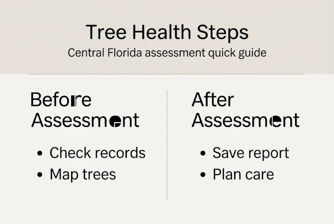 Infographic showing tree health assessment workflow