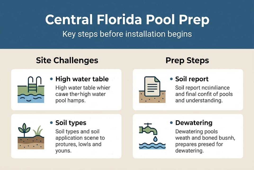 Infographic outlining Central Florida pool prep steps