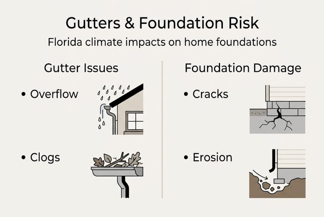 Infographic on gutters and foundation risk