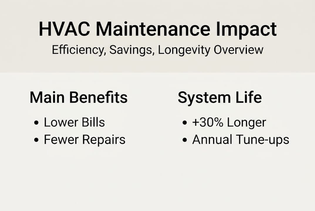 Infographic showing key HVAC maintenance benefits