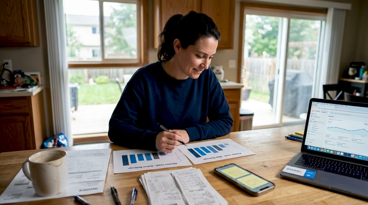 Contractor comparing lead flow charts