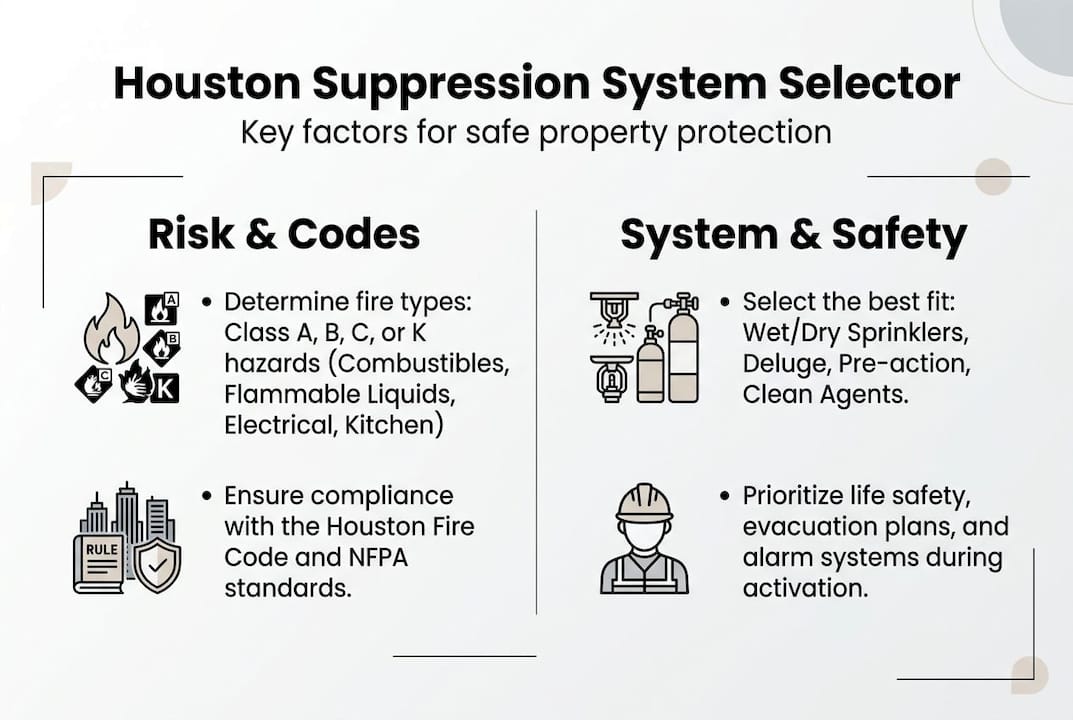 Infographic on choosing Houston suppression systems
