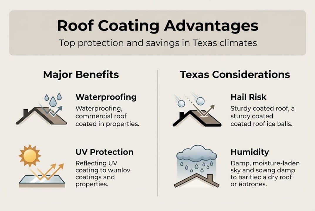 Infographic showing roof coating advantages