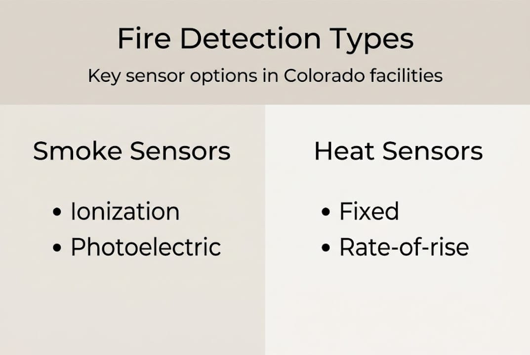 Infographic comparing types of fire detection sensors
