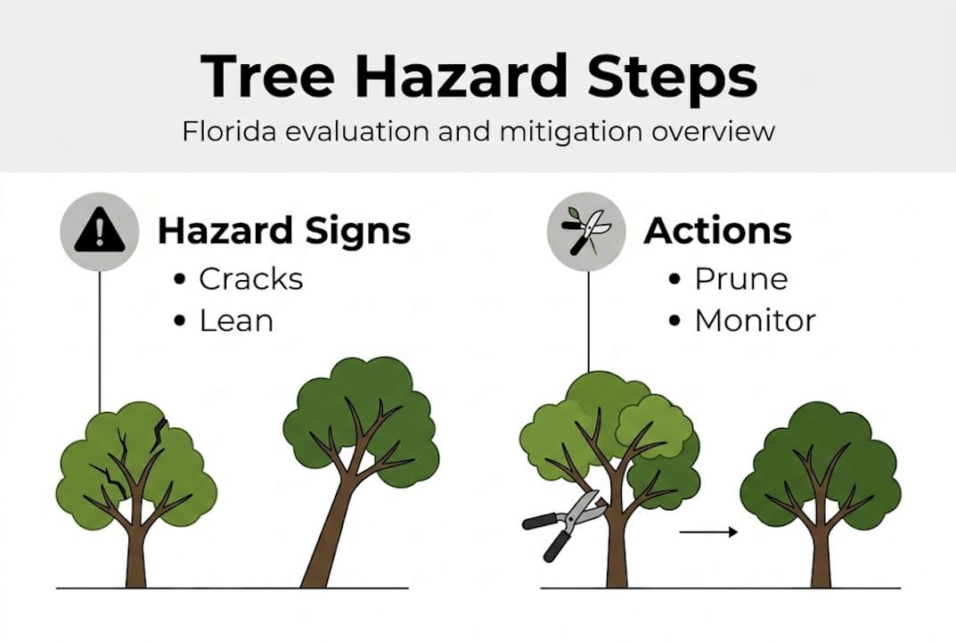 Infographic outlining steps in tree hazard evaluation