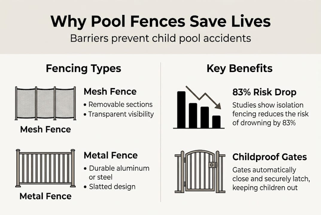 Infographic showing why pool fences prevent accidents
