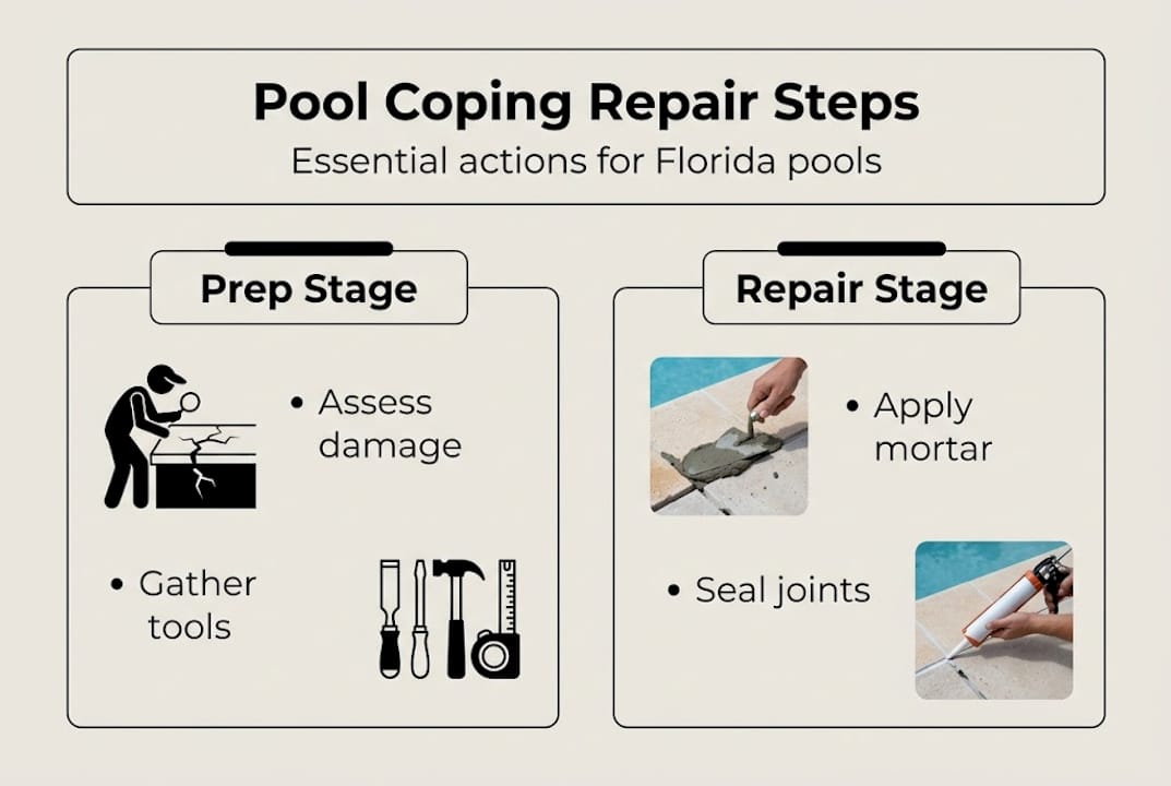 Infographic of pool coping repair stages