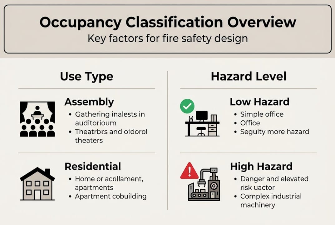 Infographic with use type and hazard level categories