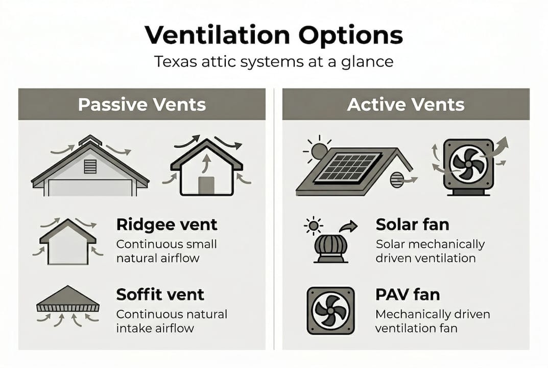 Infographic showing types of roof ventilation