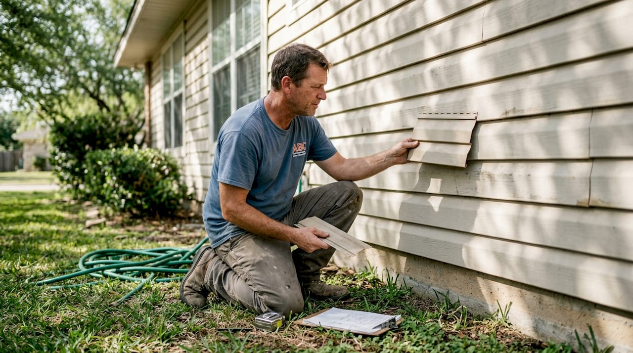 Contractor matching old vinyl siding color