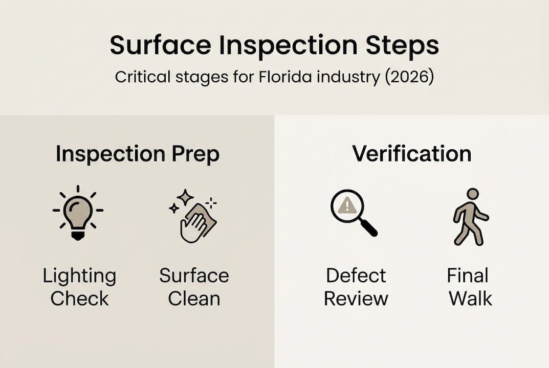 Infographic of surface inspection steps overview