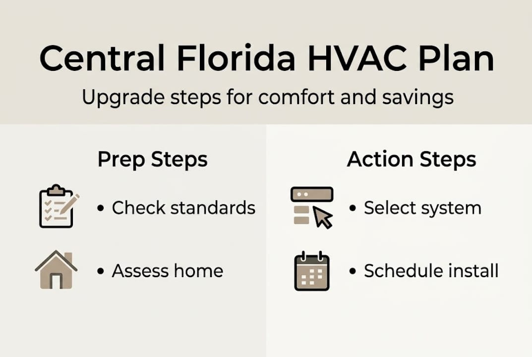 Infographic with steps to plan HVAC upgrade