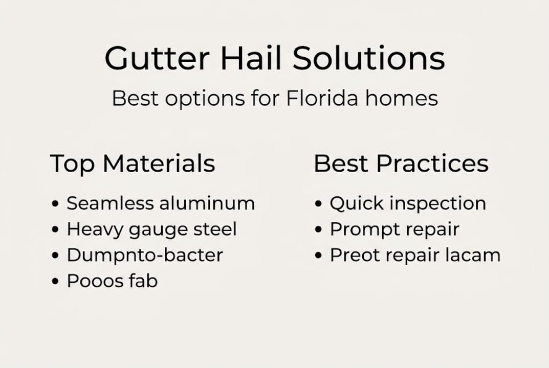 Infographic showing Florida gutter hail solutions