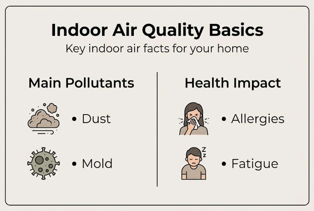 Infographic overview of indoor air quality
