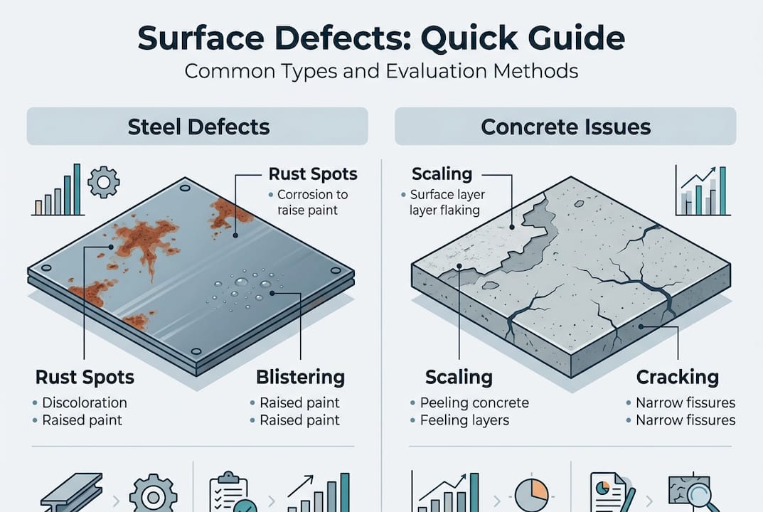 Infographic shows surface defects and categories