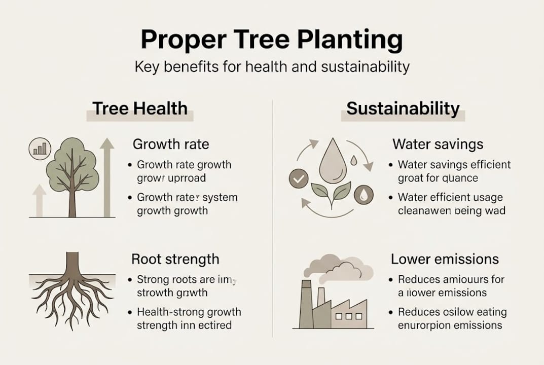 Infographic on tree planting health and sustainability