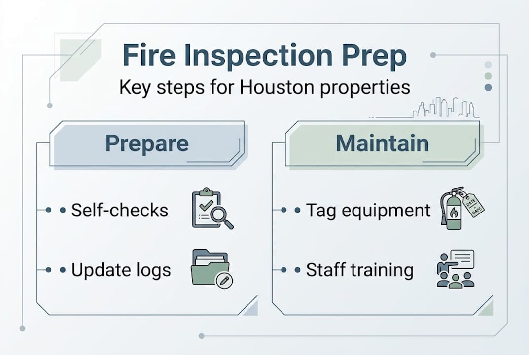 Infographic with fire inspection preparation steps