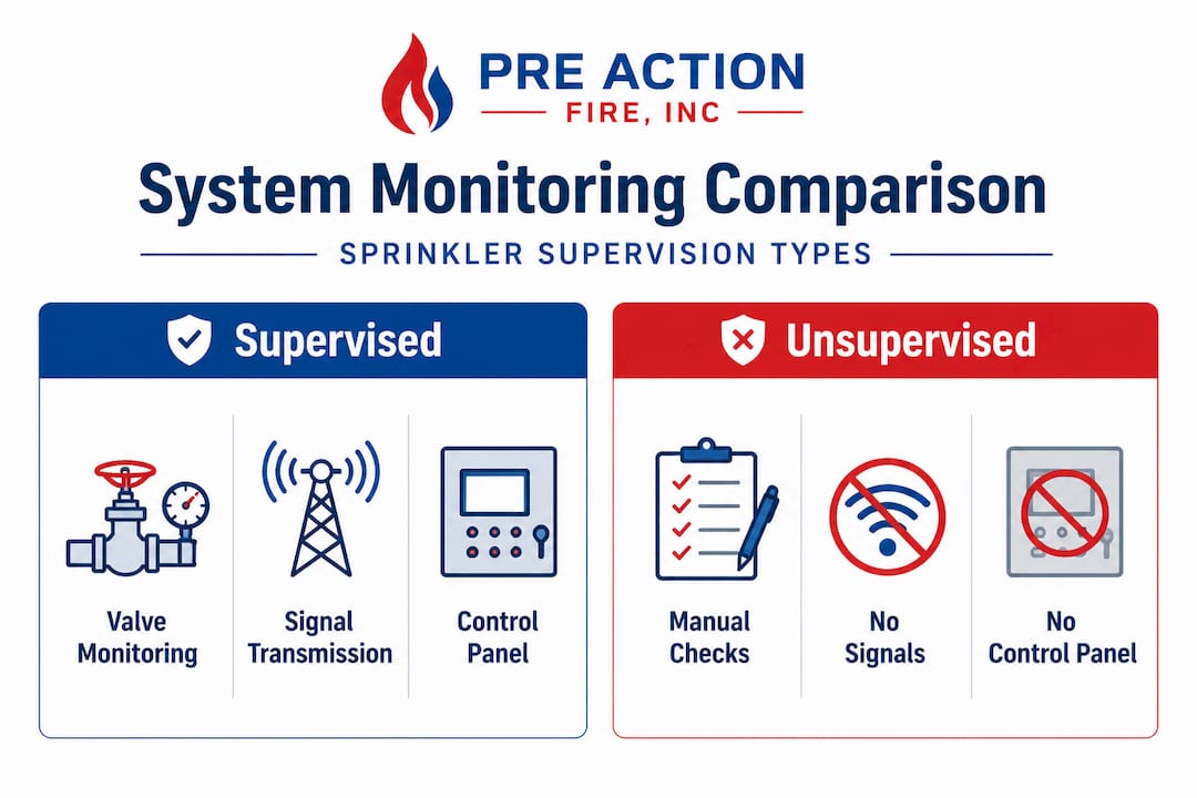 Infographic comparing sprinkler monitoring types