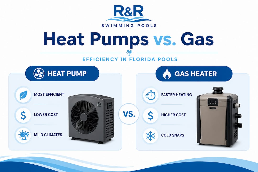 Infographic comparing heat pump and gas heater