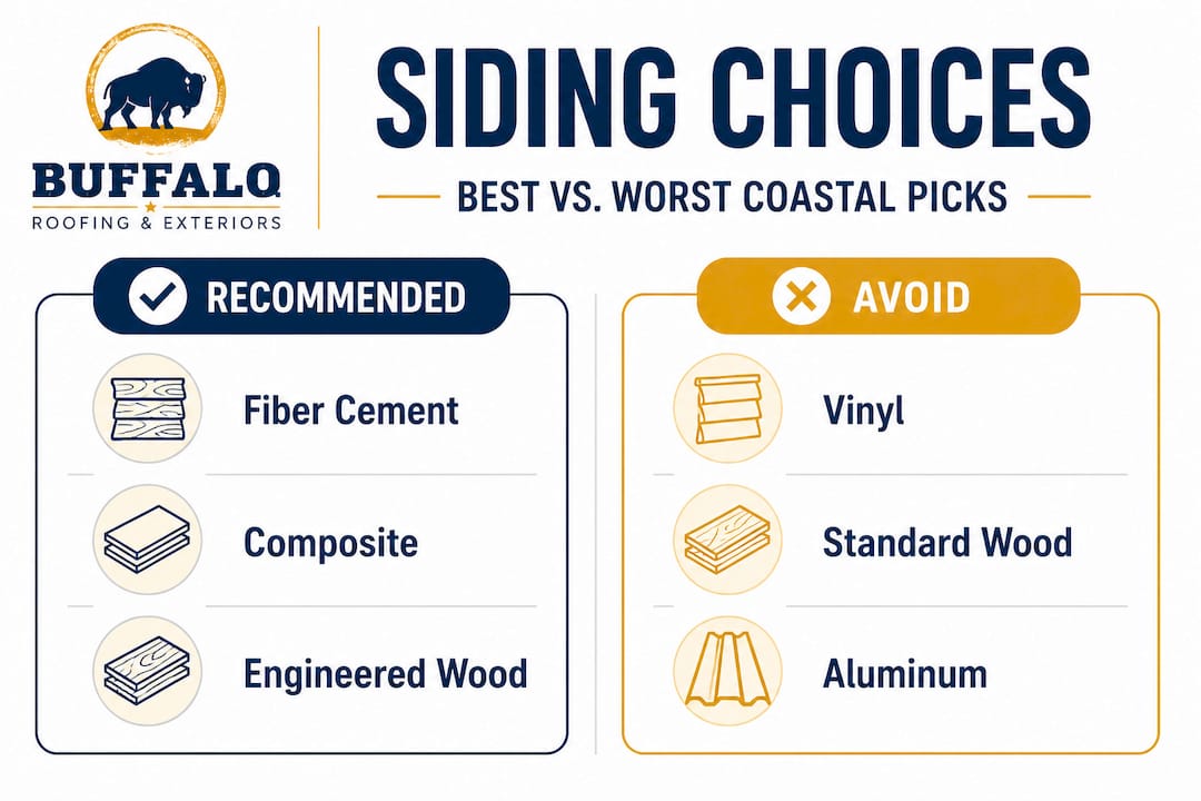 Infographic comparing siding best and worst choices