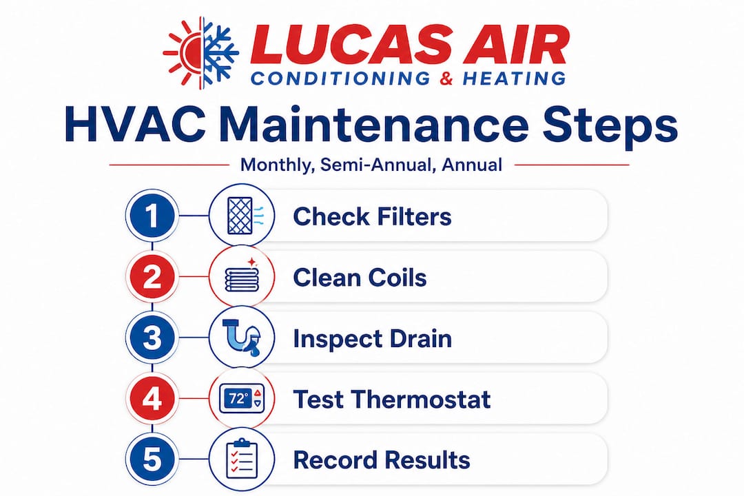 Infographic of HVAC maintenance step-by-step process