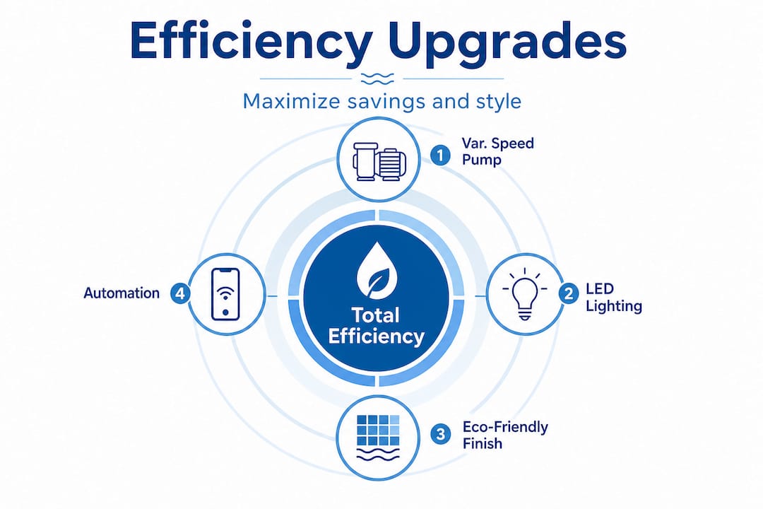 Pool efficiency upgrade hierarchy infographic