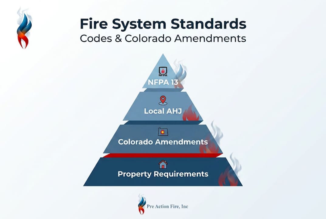 Infographic showing hierarchy of fire system standards