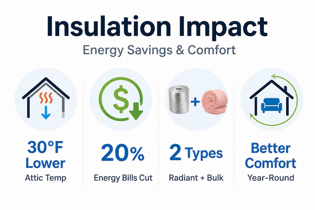Infographic showing attic insulation stats and benefits